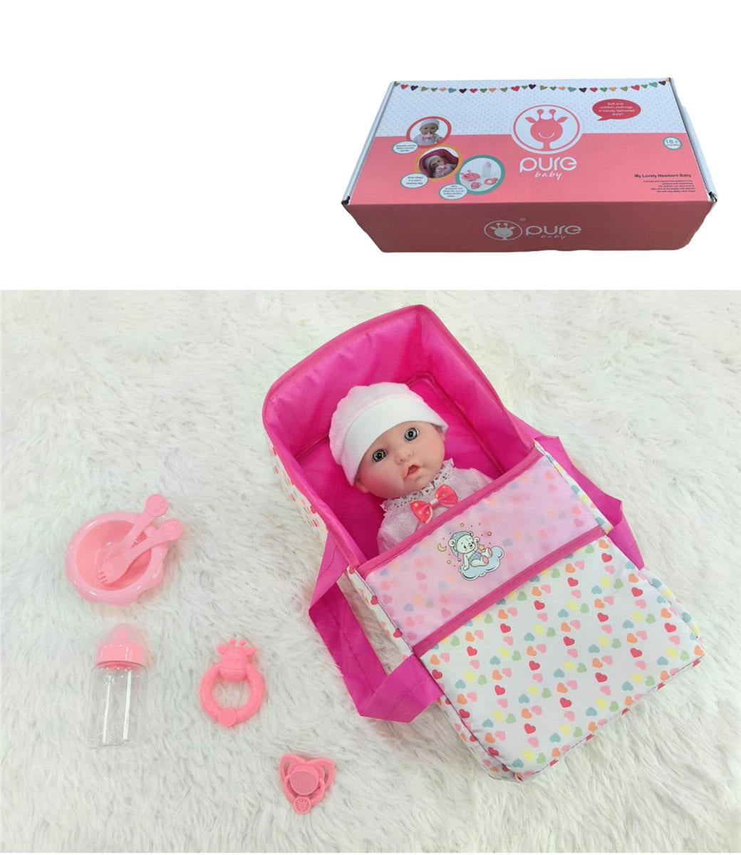 Newborn Baby Doll with Sleeping Bed & Accessories