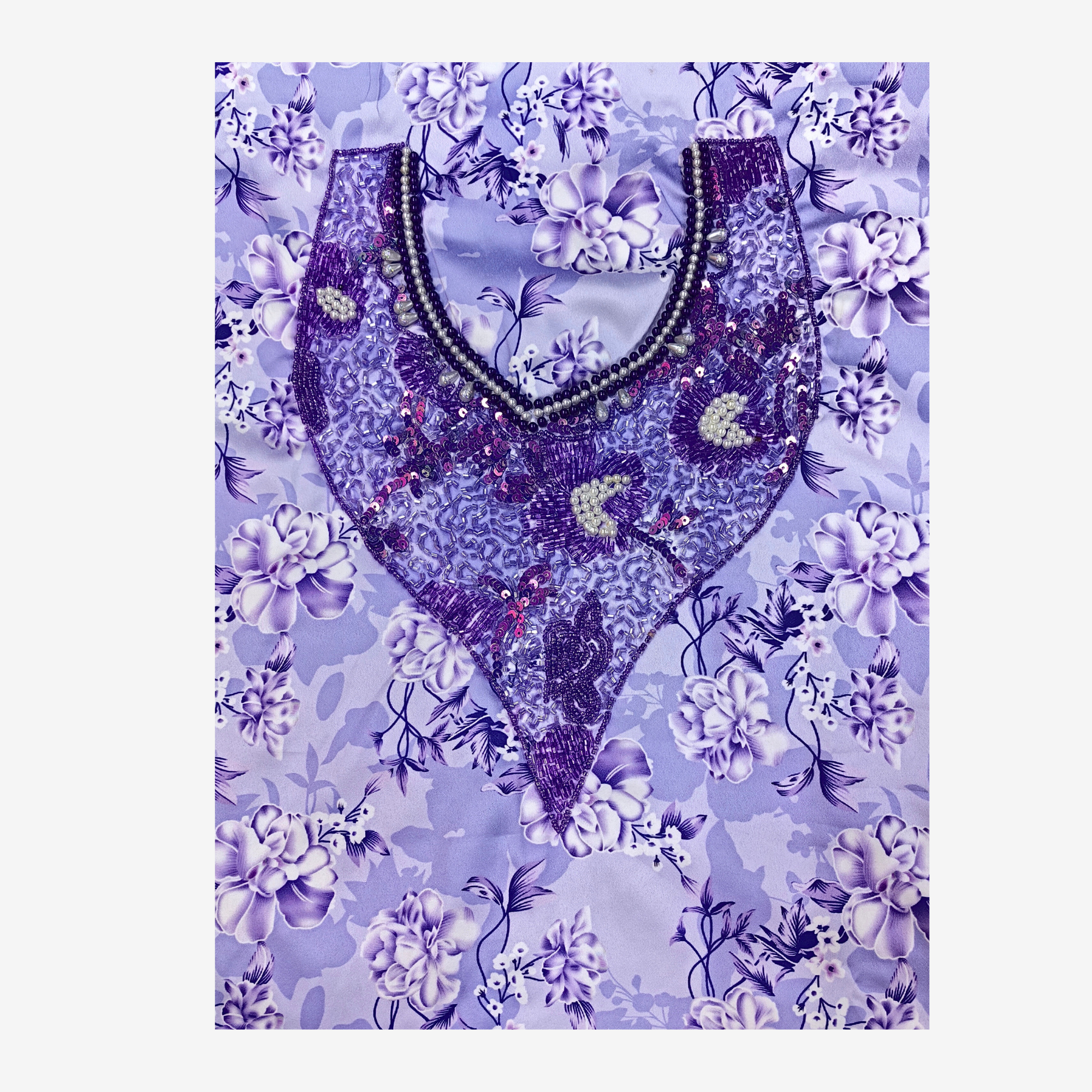 Girls Indian Digital Silk Mukhawar with Crown – Symmetrical Pearl Design