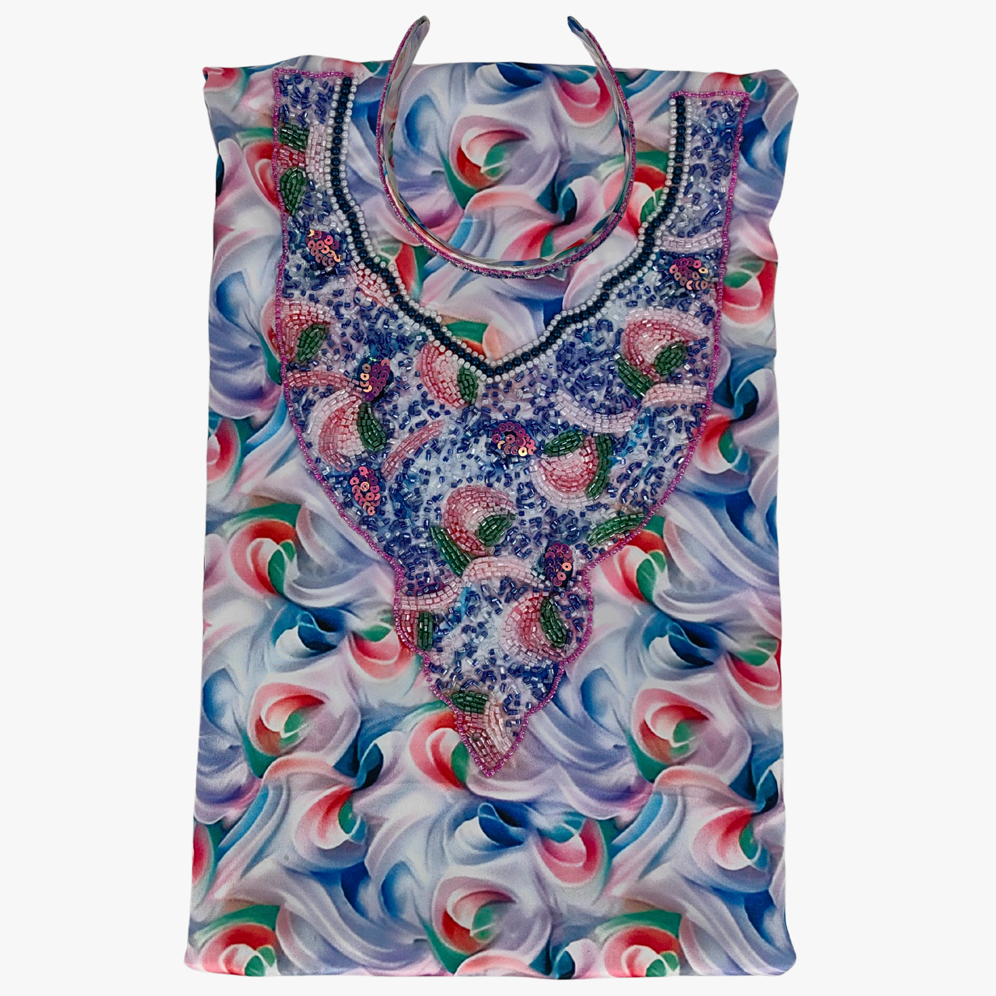 Girls Indian Digital Silk Mukhawar with Crown – Classic Ornament Design