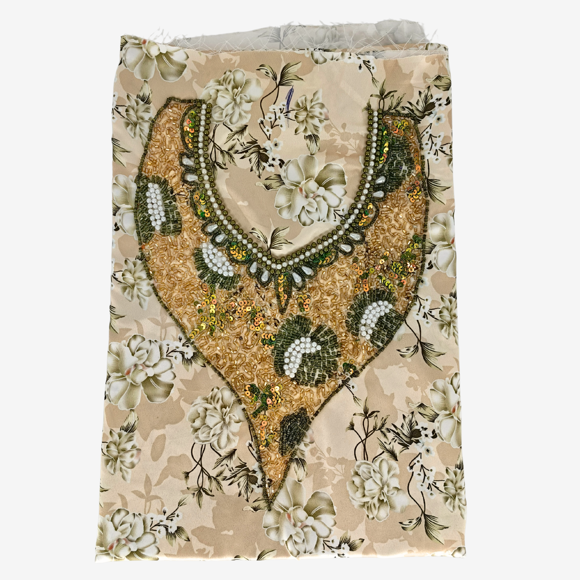 Girls Indian Digital Silk Mukhawar with Crown – Symmetrical Pearl Design