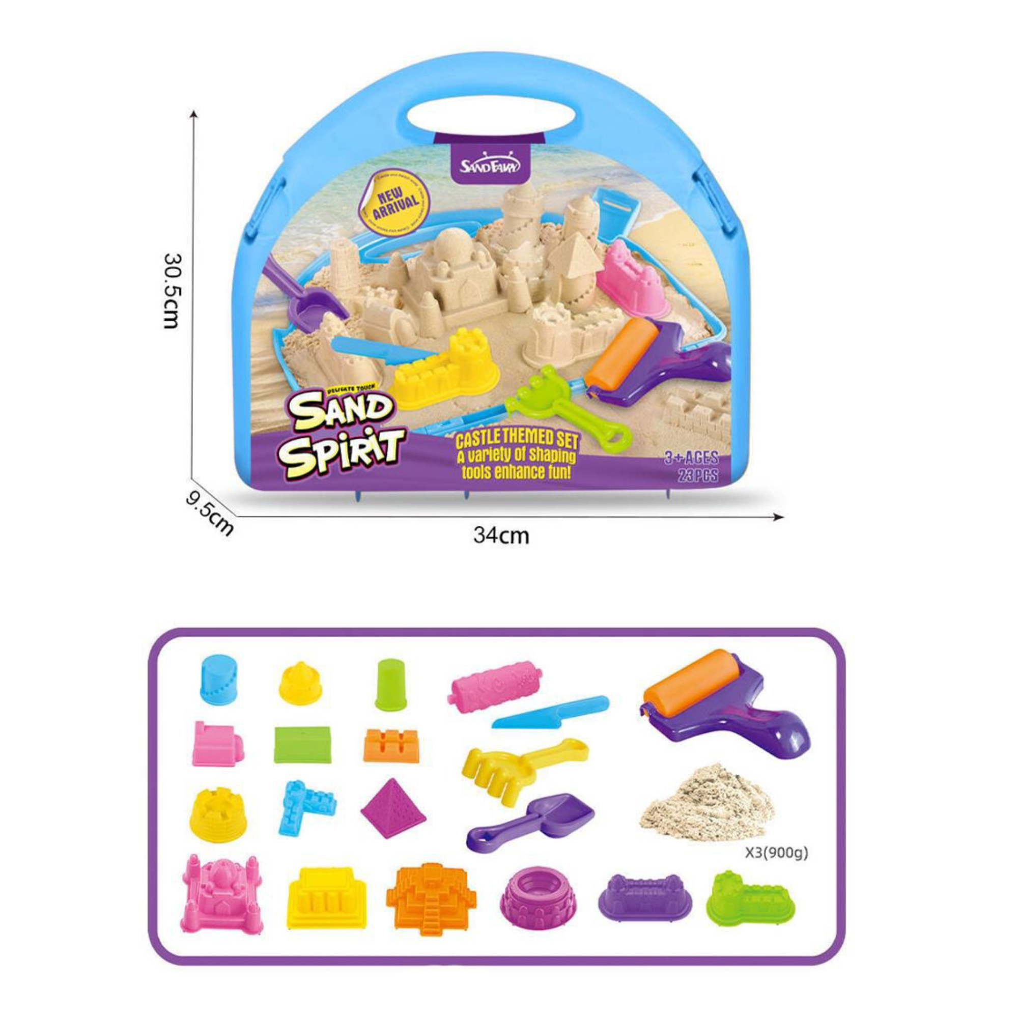 Sand Spirit Castle Sand Set Carry Case – 23pcs