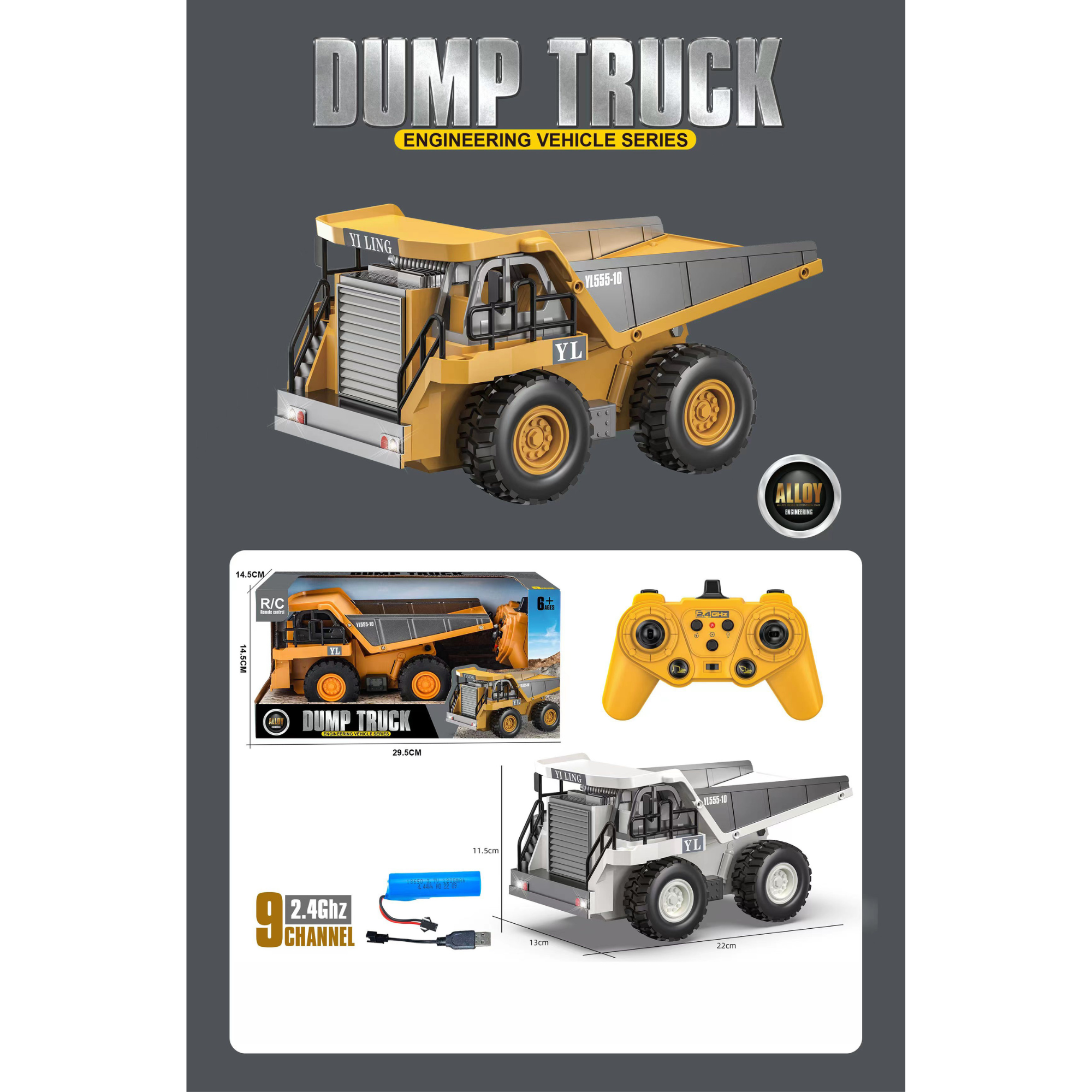 Remote Control Dump Truck - 9 Channel | 2.4GHz