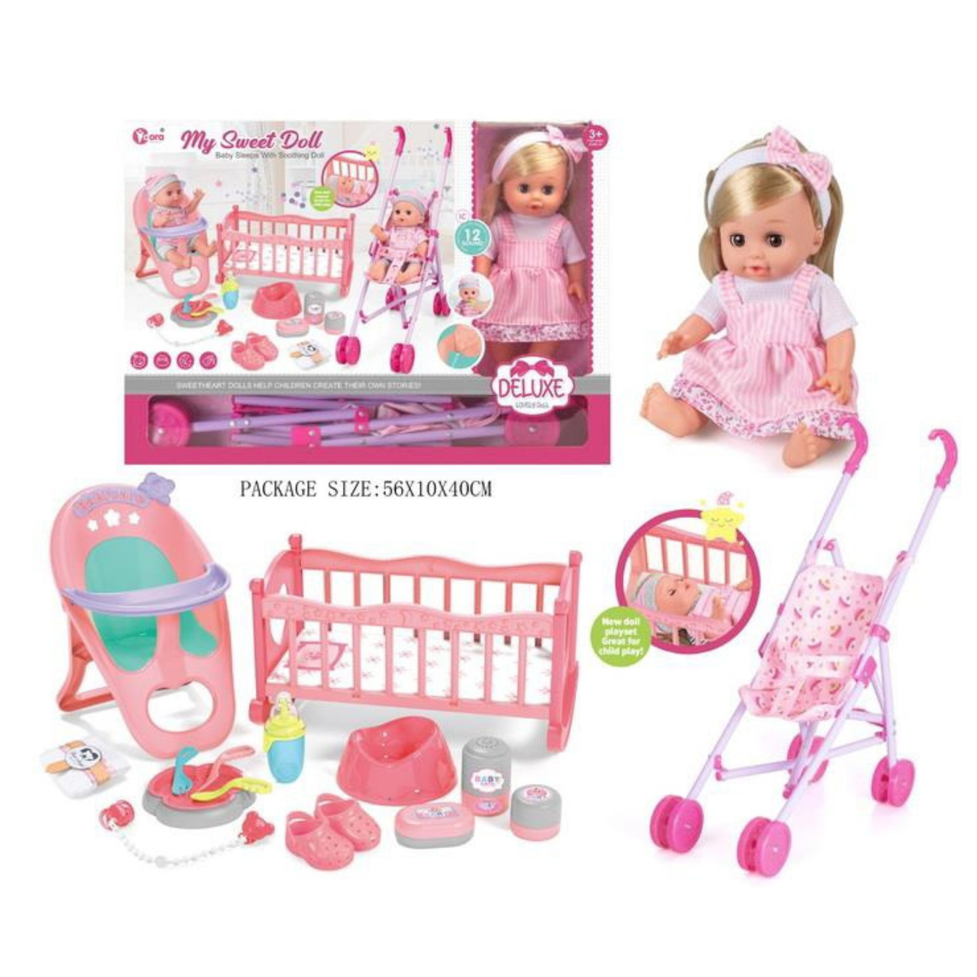 Drink & Wet Baby Doll with Accessories - 14 Inch