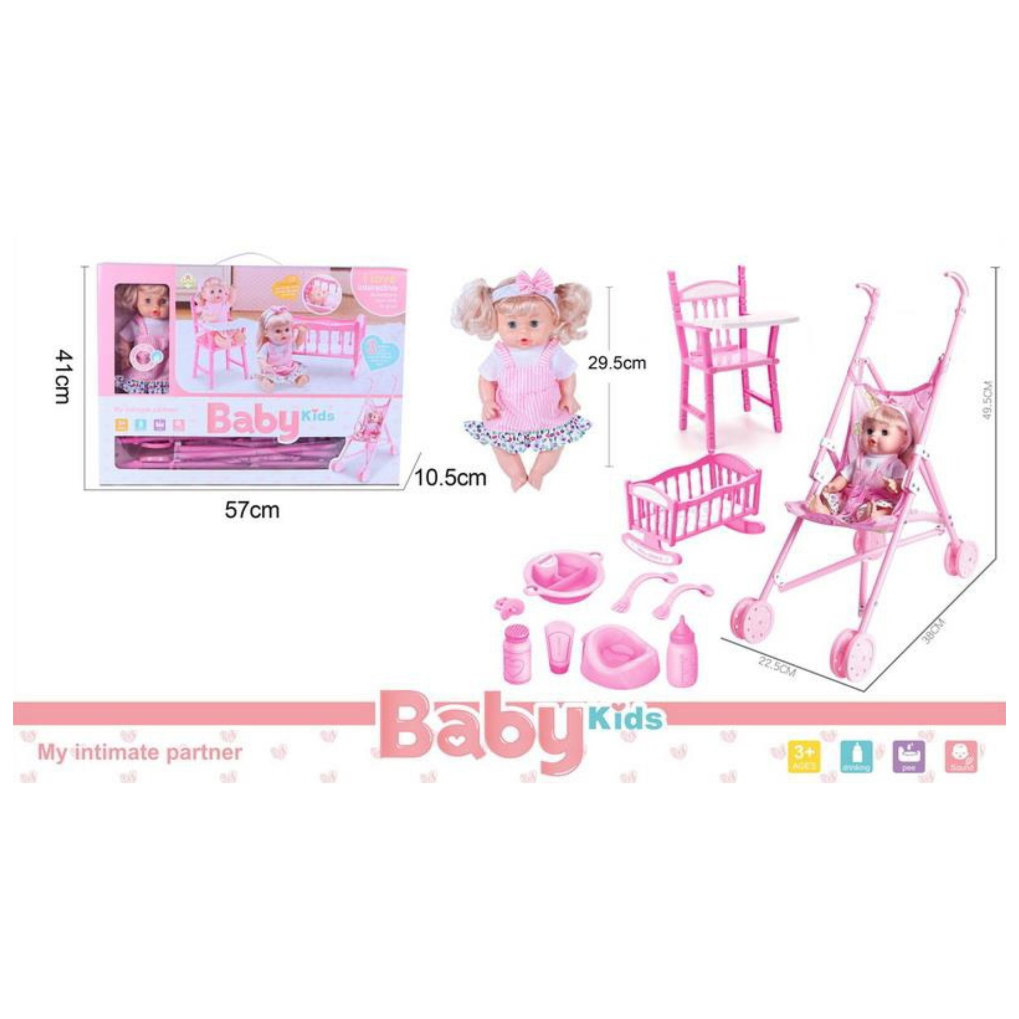 Interactive Baby Doll with Accessories - 29 cm
